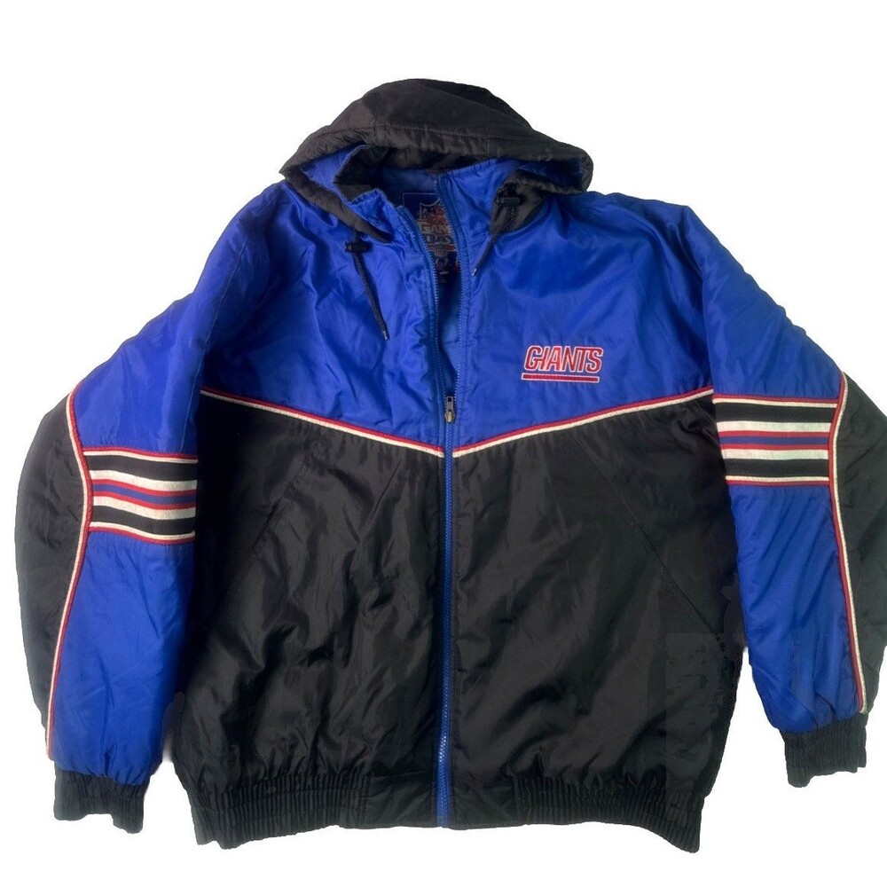 New York Giants Vintage Game Day NFL Puffer  Jacket with Hood Men’s Size XL